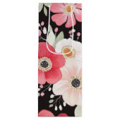 Boho Mooi Waterverf Bloem Zwart Wijn Cadeautas (Voorkant)