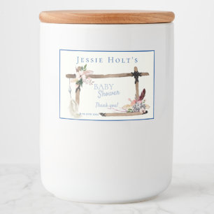 Boho Mooi Zuidwestelijk Baby shower Voedselcontainer Etiket
