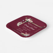 Boho Mooie Baby Geboortestatistieken Papieren Bordje (Gebogen)