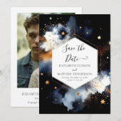 Boho Mooie Hemelse Huwelijk Save The Date (Voorkant / Achterkant)