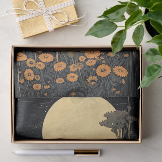 Boho Moon and Flowers 2 Decoupage Papier (Geschenk)