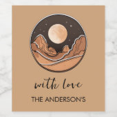 Boho Moon Avonturen De woestijn verkennen Wijn Etiket (Enkel label)