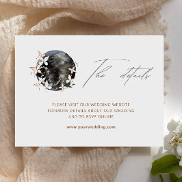 Boho Moon Celestial Botanische Bruiloft Details Informatiekaartje