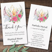 Boho Moon Crystals Feathers Flowers Dankuwel Visitekaartje