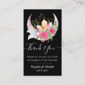 Boho Moon Crystals Feathers Flowers Dankuwel Visitekaartje (Voorkant)