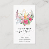 Boho Moon Crystals Feathers Flowers Visitekaartje (Voorkant)