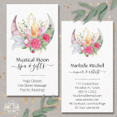 Boho Moon Crystals Feathers Flowers Visitekaartje