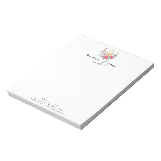 Boho Moon Crystals Veters Horizontaal Notitieblok (Linkerzijde)