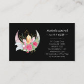 Boho Moon Crystals Veters Horizontaal Visitekaartje (Achterkant)