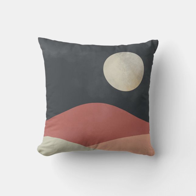 Boho Moon Desert Landscape Decor Kussen (Voorkant)