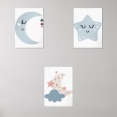Boho Moon en Star Nursery Muurkunst Sets (Voorkant)