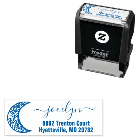 Boho Moon Hand Draw retouradres Zelfinktende Stempel (In situ)