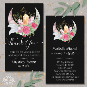 Boho Moon Kristallen Veren Bloemen Dank U Visitekaartje