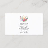 Boho Moon kristallen veren bloemen veren foto Visitekaartje (Achterkant)