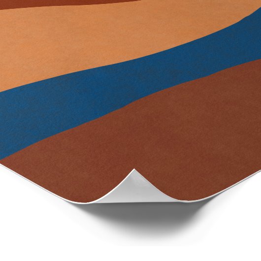 Boho Moon Landscape Abstract Terracotta Trendy Poster (Hoek)