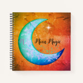 Boho Moon Magic Oranje Persoonlijk Dagboek Notitieboek (Voorkant)