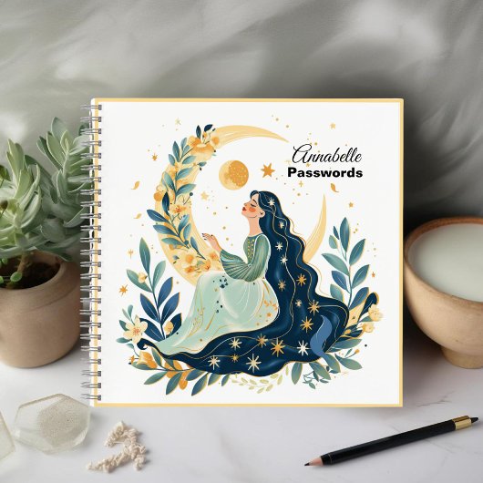 Boho Moon Maiden Spiral Notitieboek