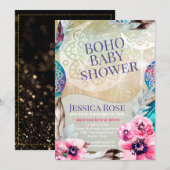 Boho Moon Mama Baby shower Kaart (Voorkant / Achterkant)