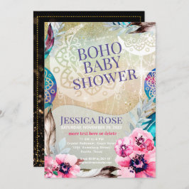 Boho Moon Mama Baby shower Kaart