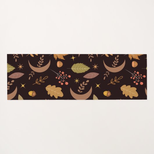 Boho Moon met herfstbladeren monogramma Yogamat (Achterkant (horizontaal))