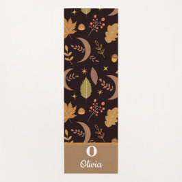 Boho Moon met herfstbladeren monogramma Yogamat