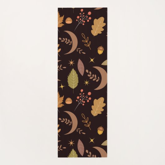 Boho Moon met herfstbladeren monogramma Yogamat (Achterkant)