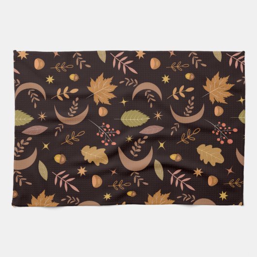 Boho Moon met najaarblad Theedoek (Horizontaal)