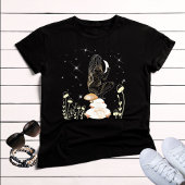 Boho Moon Mushroom Goddess Celestial Mystical T-shirt
