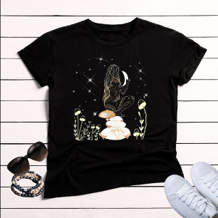 Boho Moon Paddenstoel Godin Hemels Mystiek T-shirt