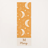 Boho Moon Pattern over Oranje Monogrammen Yogamat (Voorkant)