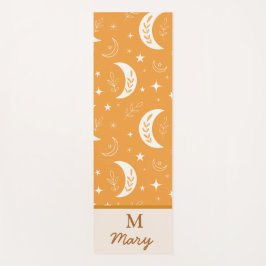 Boho Moon Pattern over Oranje Monogrammen Yogamat