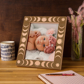 Boho Moon Phase Celestial Engraved Frame Gegraveerde Lijstjes