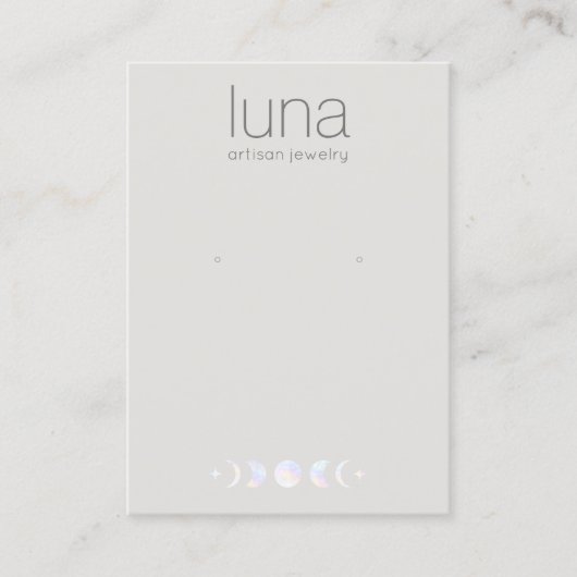 Boho Moon Phase Earring Display Holder Visitekaartje (Voorkant)