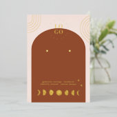 Boho Moon Phase | Terracotta Earring Display Kaart (Staand Voorkant)