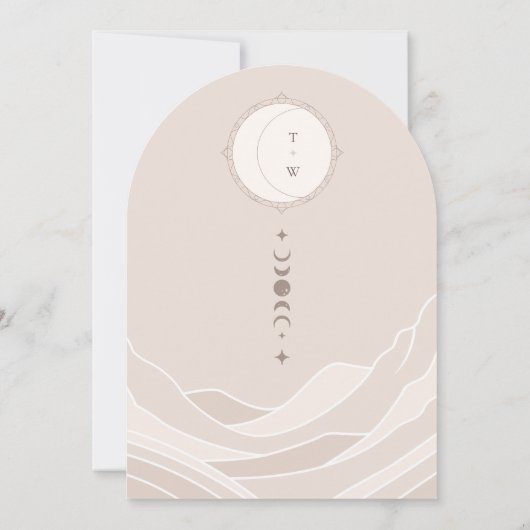 Boho Moon Star Sla de datum Arch foto bruiloft op Kaart (Achterkant)