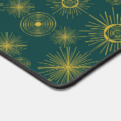 Boho Moon Stars Zon Blauwgroen groen patroon Bureaumat (Hoek)