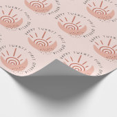 Boho Moon Sun Blush Happy 21st Verjaardag Naam Cadeaupapier (Hoek)