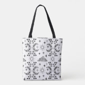 Boho Moon & Sun Canvas tas – Zwart en wit (Achterkant)