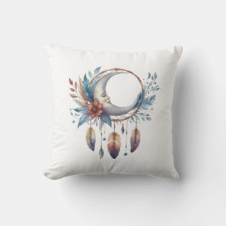 Boho Moon Throw Pillow Kussen
