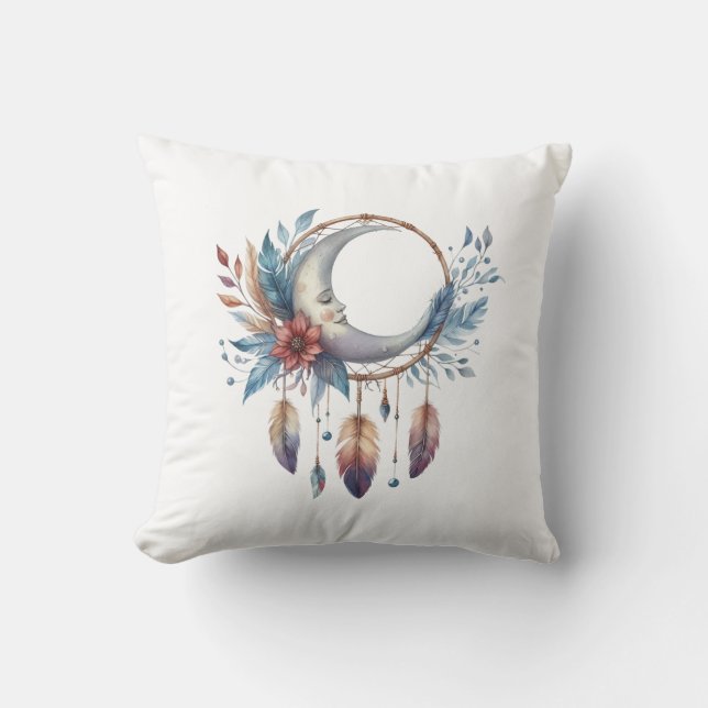 Boho Moon Throw Pillow Kussen (Voorkant)