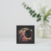 Boho Moon Vierkante Visitekaartje (Staand voorkant)
