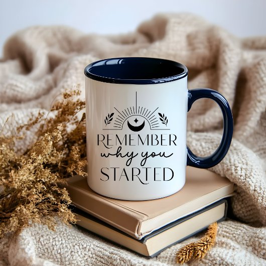 Boho Moon zwart-wit minimalistische affirmatie Mok