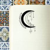 Boho MoonCrest Universe Custom Book Exlibris Rubberstempel