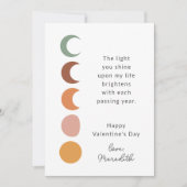 Boho Moons Inspirational Saying Valentine Card Feestdagenkaart (Voorkant)
