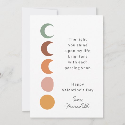 Boho Moons Inspirational Saying Valentine Card Feestdagenkaart (Voorkant)