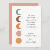 Boho Moons Inspirational Saying Valentine Card Feestdagenkaart (Voorkant / Achterkant)