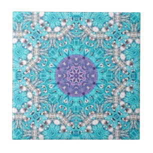 Boho Moroccan Embroidery turquoise blue bohemen Tegeltje