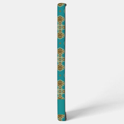 Boho Moroccan Tile Blue and Gold Samsung Galaxy Hoesje (Linkerkant)
