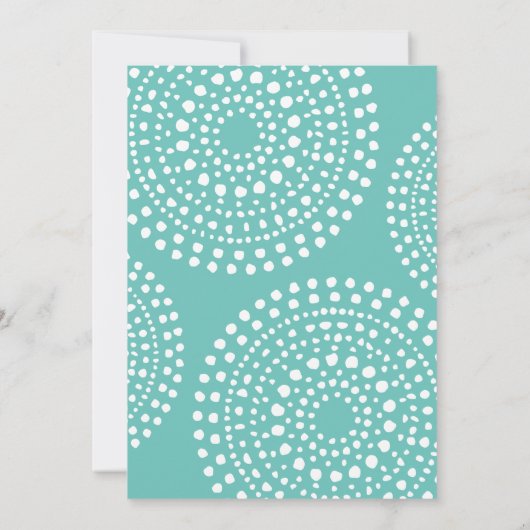 Boho Mosaic Tribal Birthday Aqua Kaart (Achterkant)