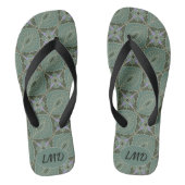 Boho Moss Green Batik Print Teenslippers (Voetbed)
